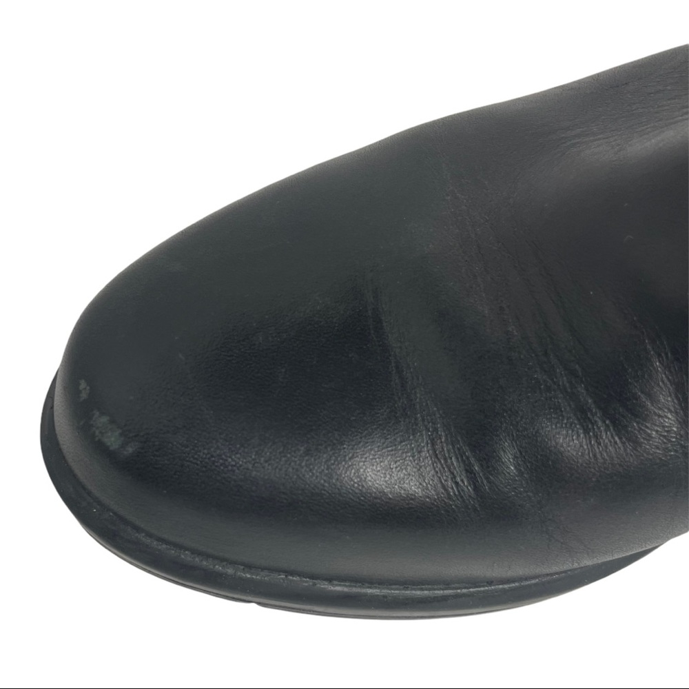 Ariat 7.5B Black Leather Wedge Mules Braided Strap - Picture 9 of 13